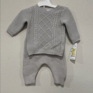 Carter's Gray Cable Knit Kids Matching Set